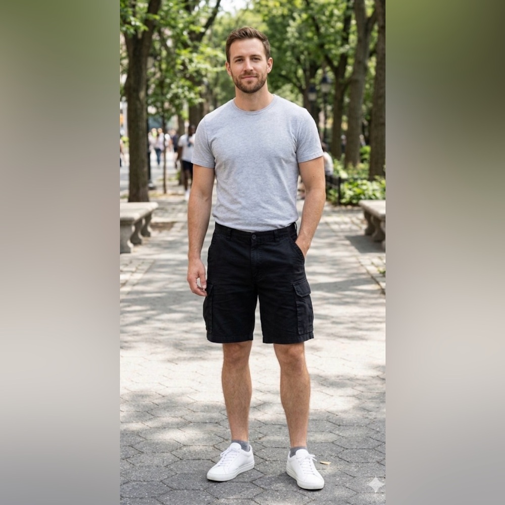 Classic Black Cargo Shorts for Men
